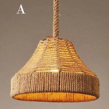 Suspension Rustique LED Avec Abat-jour De Plusieurs Formes Et Cordage 5 Suspension Rustique LED Avec Abat-jour De Plusieurs Formes Et Cordage – Image 3