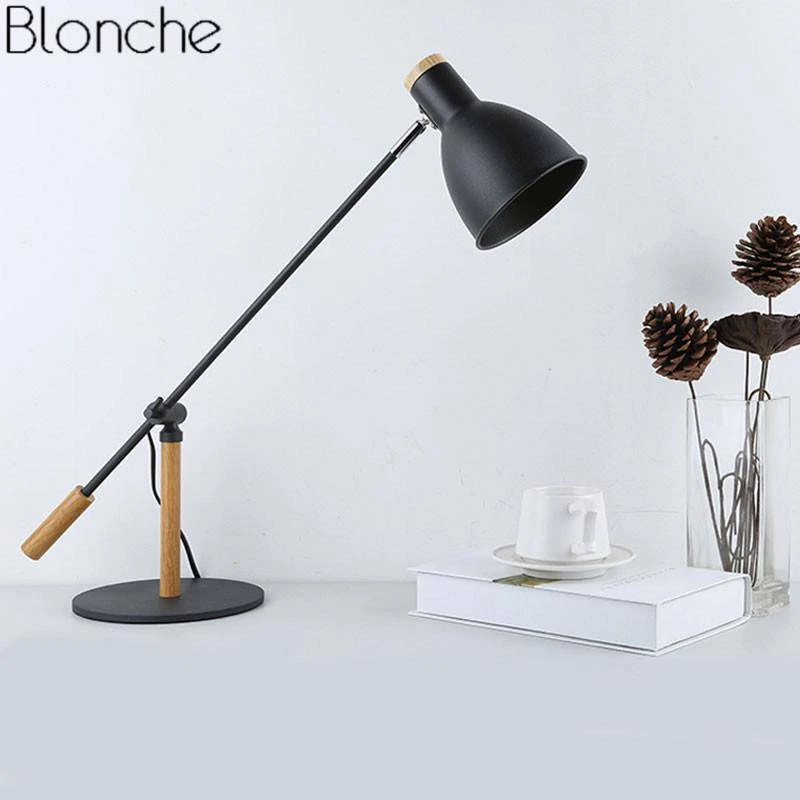 Lampe De Bureau à LED Ajustable Métal Et Bois (noir Ou Blanc) 7 Lampe De Bureau à LED Ajustable Métal Et Bois (noir Ou Blanc) – Image 5