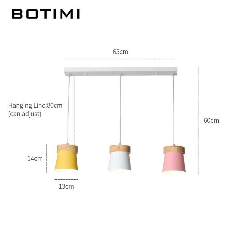 Suspension Triple à LED En Bois Et Métal De Couleur 8 Suspension Triple à LED En Bois Et Métal De Couleur – Image 6