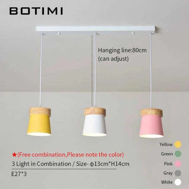 Suspension Triple à LED En Bois Et Métal De Couleur 6 Suspension Triple à LED En Bois Et Métal De Couleur – Image 4