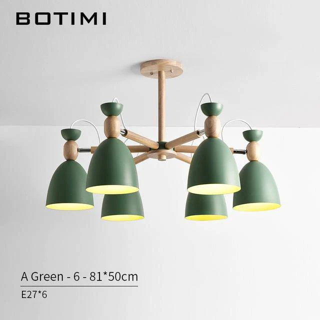 Lustre LED Avec Bras En Bois Et Abats-jours Arrondis 12 Lustre LED Avec Bras En Bois Et Abats-jours Arrondis – Image 10