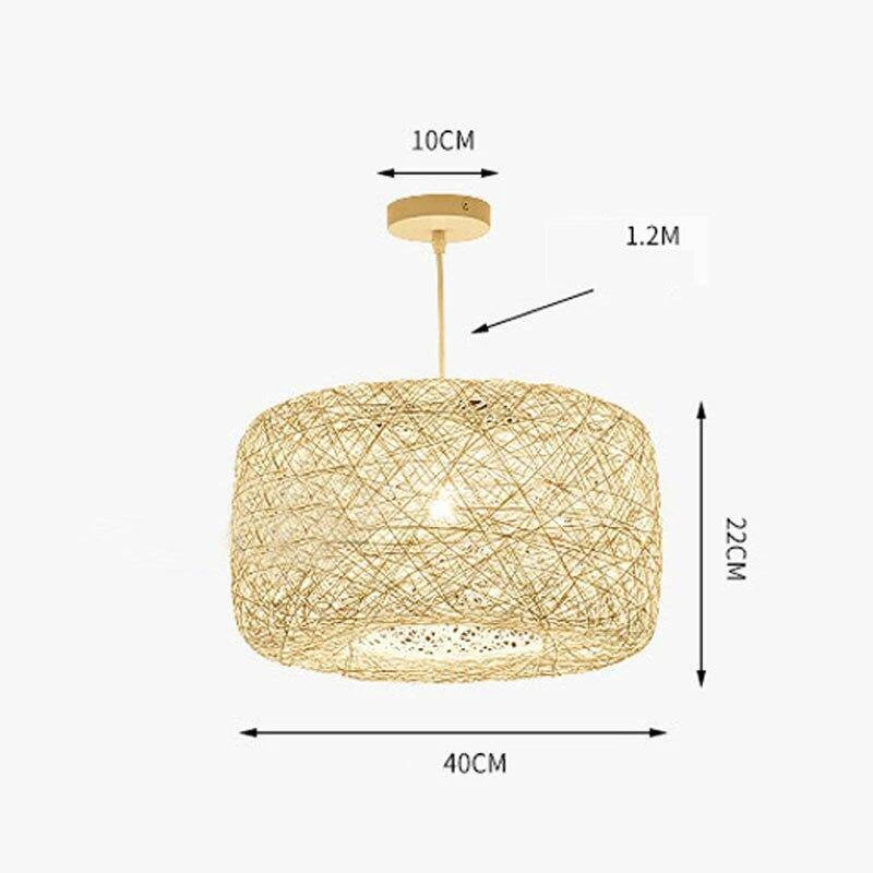 Suspension En Rotin LED Avec Abat-jour Arrondi Coloré 6 Suspension En Rotin LED Avec Abat-jour Arrondi Coloré – Image 4