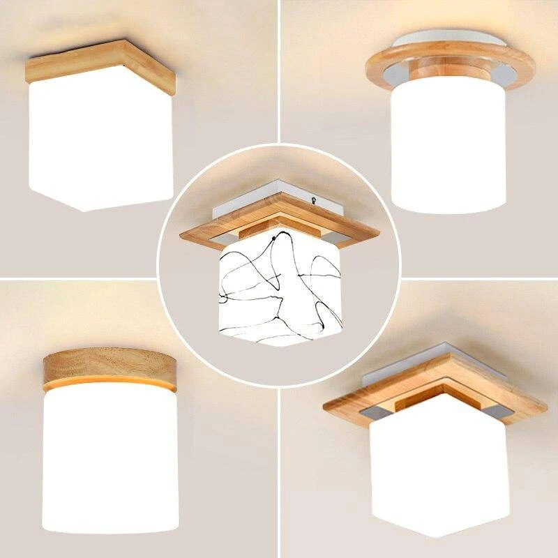 Plafonnier Moderne à LED En Bois Style Scandinave Square 5 Plafonnier Moderne à LED En Bois Style Scandinave Square – Image 3