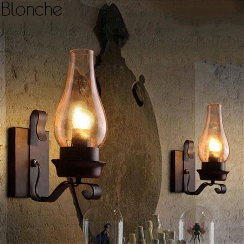 Applique Murale En Métal Et Abat-jour En Verre Retro Kerosene 7 Applique Murale En Métal Et Abat-jour En Verre Retro Kerosene – Image 5