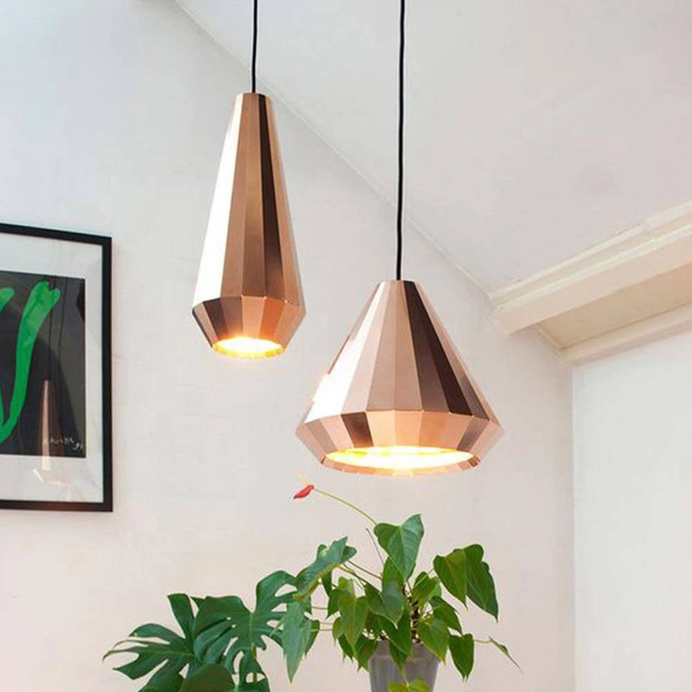 Suspension Design Rose Gold De Différentes Formes Droites Loft 4 Suspension Design Rose Gold De Différentes Formes Droites Loft – Image 2