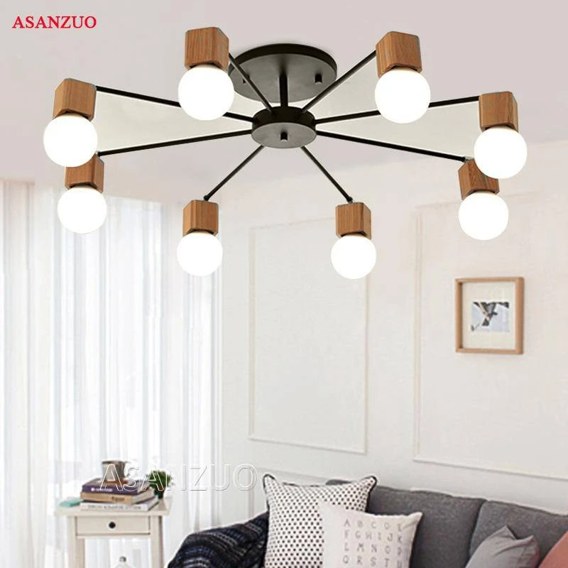 Plafonnier LED En Bois Et Métal à Une Ou Plusieurs Lampes 4 Plafonnier LED En Bois Et Métal à Une Ou Plusieurs Lampes – Image 2