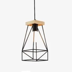 Suspension Design LED En Cage Métal Colorée Style Scandinave