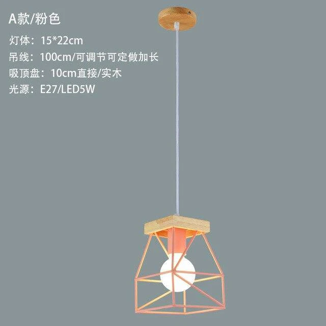 Suspension Design LED En Cage Métal Colorée Style Scandinave 11 Suspension Design LED En Cage Métal Colorée Style Scandinave – Image 9