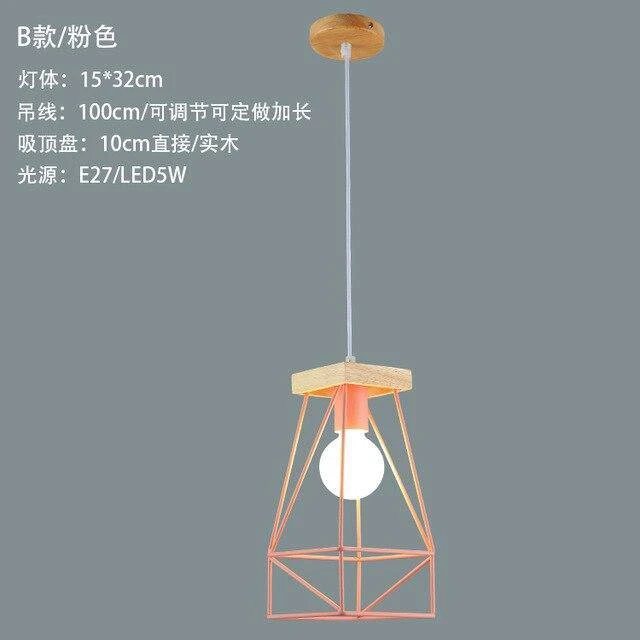 Suspension Design LED En Cage Métal Colorée Style Scandinave 16 Suspension Design LED En Cage Métal Colorée Style Scandinave – Image 14
