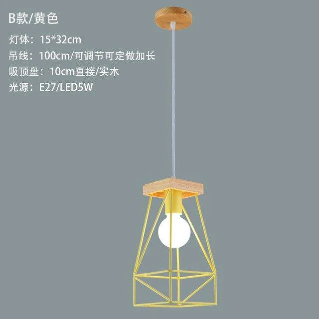 Suspension Design LED En Cage Métal Colorée Style Scandinave 10 Suspension Design LED En Cage Métal Colorée Style Scandinave – Image 8