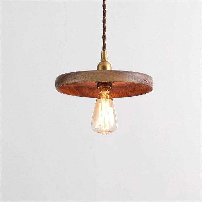 Suspension Industriel LED Avec Disque En Bois Et Ampoule Edison 5 Suspension Industriel LED Avec Disque En Bois Et Ampoule Edison – Image 3