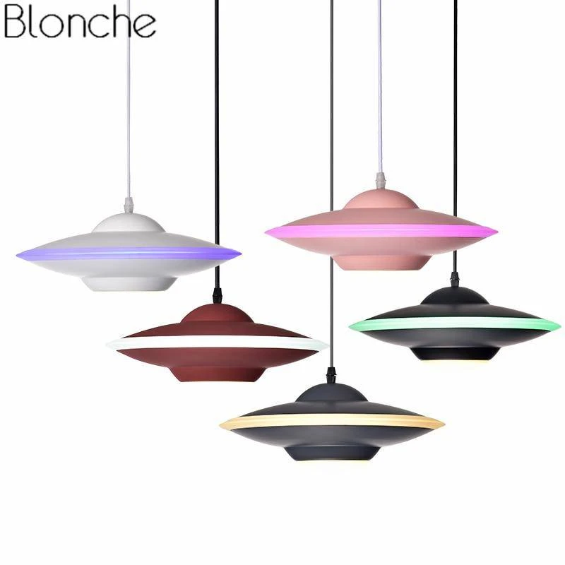Suspension Design LED Avec Abat-jour Soucoupe Métal Industriel 6 Suspension Design LED Avec Abat-jour Soucoupe Métal Industriel – Image 4