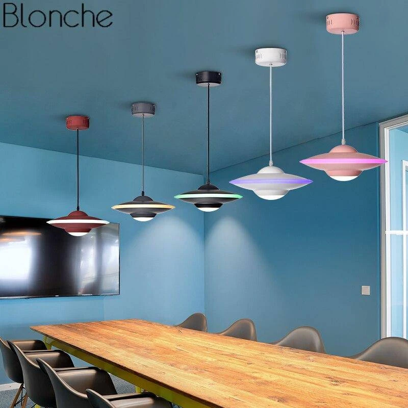 Suspension Design LED Avec Abat-jour Soucoupe Métal Industriel 7 Suspension Design LED Avec Abat-jour Soucoupe Métal Industriel – Image 5