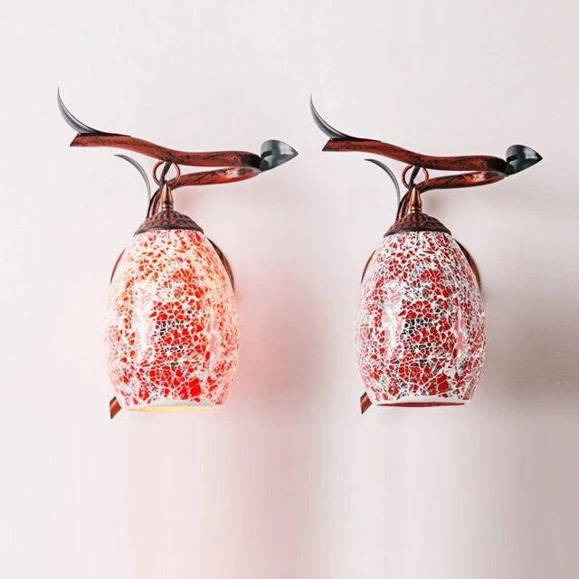 Applique Murale Rétro LED En Verre Coloré Style Vintage 4 Applique Murale Rétro LED En Verre Coloré Style Vintage – Image 2