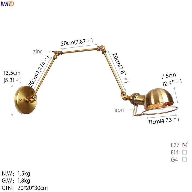 Applique Murale Antique à Bras Articulé Rustic 11 Applique Murale Antique à Bras Articulé Rustic – Image 9