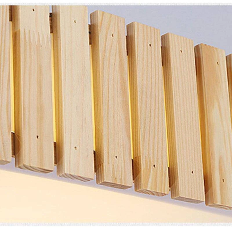 Plafonnier En Bois à LED Carré Aux Bords Arrondis Simple 4 Plafonnier En Bois à LED Carré Aux Bords Arrondis Simple – Image 2