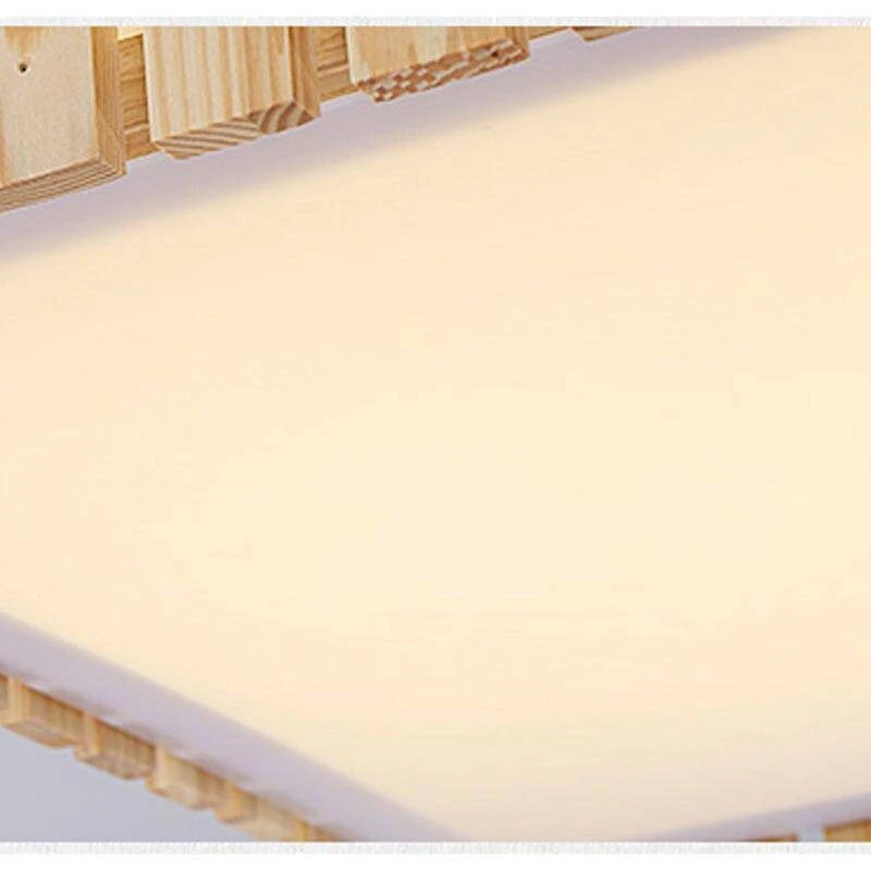 Plafonnier En Bois à LED Carré Aux Bords Arrondis Simple 7 Plafonnier En Bois à LED Carré Aux Bords Arrondis Simple – Image 5