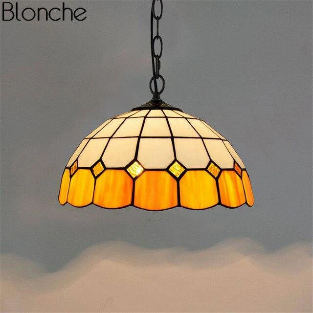 Suspension Tiffany Vitrail Coloré Mediteraneen 8 Suspension Tiffany Vitrail Coloré Mediteraneen – Image 6