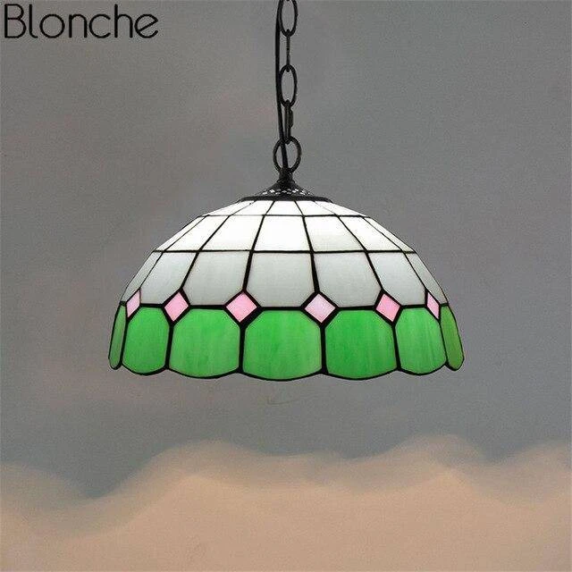 Suspension Tiffany Vitrail Coloré Mediteraneen 9 Suspension Tiffany Vitrail Coloré Mediteraneen – Image 7