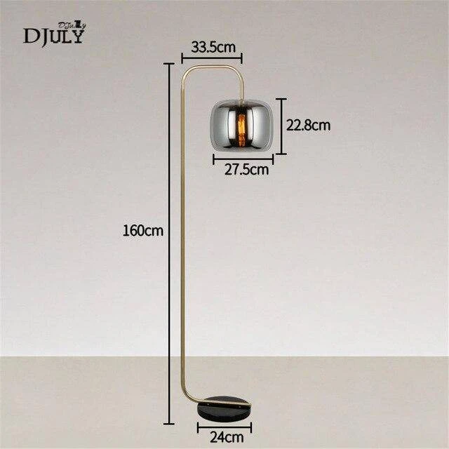 Lampadaire Design Avec Boule En Verre Fumé Stone 6 Lampadaire Design Avec Boule En Verre Fumé Stone – Image 4