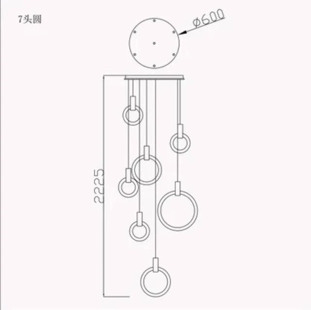 Suspension Design Cercle éclairé Scandinave 6 Suspension Design Cercle éclairé Scandinave – Image 4