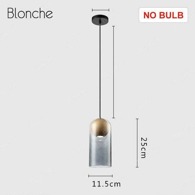 Suspension Design LED En Verre Et Bois Style Industriel 6 Suspension Design LED En Verre Et Bois Style Industriel – Image 4