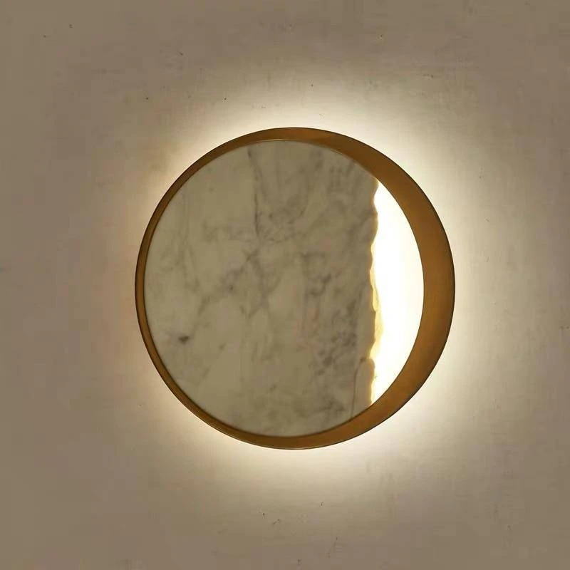 Applique Murale Design LED Style Marbre Et Rond Doré 7 Applique Murale Design LED Style Marbre Et Rond Doré – Image 5