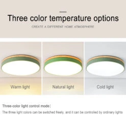 Rond 7 Couleurs Nordique LED Plafonniers Pour Salon Chambre Plafonniers En Bois 3 Lumières Couleur Réglable Couloir Balcon -Lumeers Boutique rond 7 couleurs nordique led plafonniers pour salon chambre plafonniers en bois 3 lumi res couleur r glable couloir balcon 3