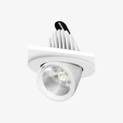 Spot Rond à LED Pivotable à 360° En Aluminium Blanc