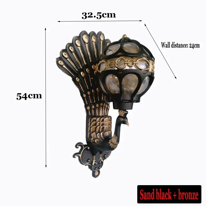 Applique Murale Style Européen Rétro Paon Led Hôtel Art Balcon Villa Porte Lumière Adapté à L'éclairage Intérieur/extérieur 9 Applique Murale Style Européen Rétro Paon Led Hôtel Art Balcon Villa Porte Lumière Adapté à L'éclairage Intérieur/extérieur – Image 7