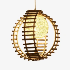 Suspension Boule Rail En Bambou Nordic