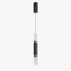 Suspension Cylindrique Design LED En Metal Noir Loft