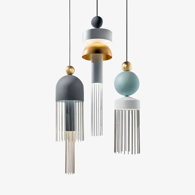 Suspension Design En Métal Arrondi Coloré Tassel 3 Suspension Design En Métal Arrondi Coloré Tassel