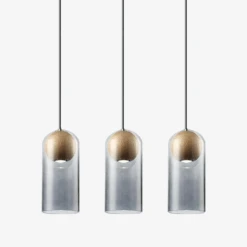 Suspension Design LED En Verre Et Bois Style Industriel