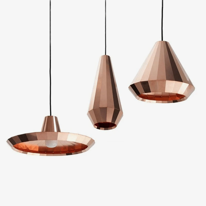 Suspension Design Rose Gold De Différentes Formes Droites Loft 3 Suspension Design Rose Gold De Différentes Formes Droites Loft
