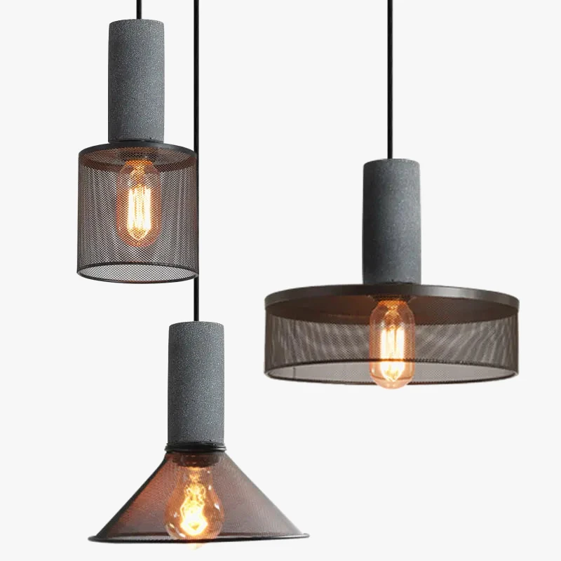 Suspension En Béton Industriel Avec Abat-jour En Fer 7 Suspension En Béton Industriel Avec Abat-jour En Fer – Image 5