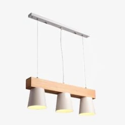 Suspension En Bois Avec Abat-jour En Métal Nordic