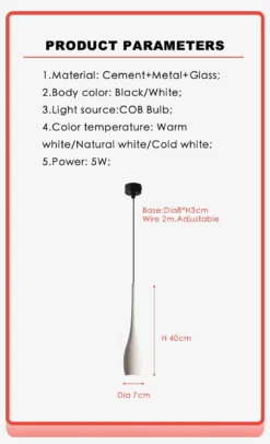 Suspension En Ciment Wabi-sabi Design Rétro Industriel à Led -Lumeers Boutique suspension en ciment wabi sabi design r tro industriel led 5