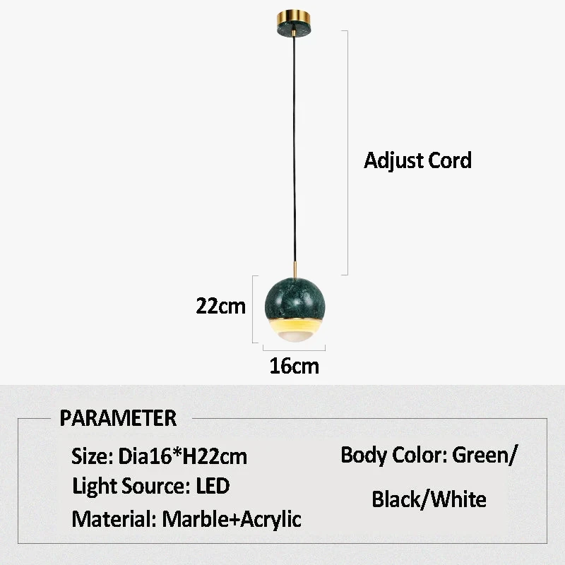 Suspension En Marbre à Led Style Nordique Pour Espaces Modernes 7 Suspension En Marbre à Led Style Nordique Pour Espaces Modernes – Image 5