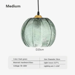 Suspension En Verre Nordique à Motif De Feuilles Vertes -Lumeers Boutique suspension en verre nordique motif de feuilles vertes 7