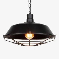 Suspension Industrielle à LED Avec Cage En Métal Rétro Loft