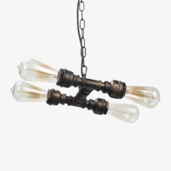 Suspension Industrielle LED En Métal Avec Ampoules Style Retro