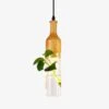 Suspension LED En Bois Avec Plante Et Réservoir D'eau Bottle