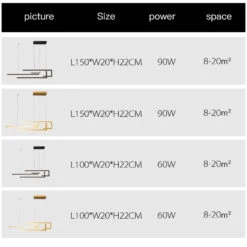 Suspension à Led Moderne Design Rectangulaire Intensité Variable 17 Suspension à Led Moderne Design Rectangulaire Intensité Variable -Lumeers Boutique suspension led moderne design rectangulaire intensit variable 5
