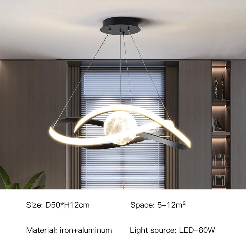 Suspension Led Moderne Style Art Noir Pour Intérieur 9 Suspension Led Moderne Style Art Noir Pour Intérieur – Image 7