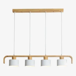 Suspension Moderne à LED En Bois Et Abat-jour (plusieurs Couleurs)