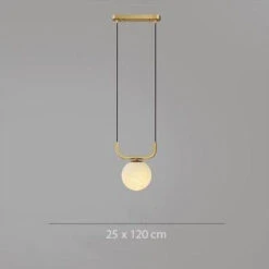 Suspension Moderne Avec Globe En Verre Et Tuyau Doré Katneep -Lumeers Boutique suspension moderne avec globe en verre et tuyau dore katneep dim1