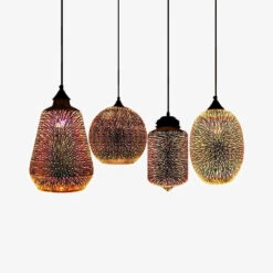 Suspension Moderne En Verre Multicolore 3D Kaili