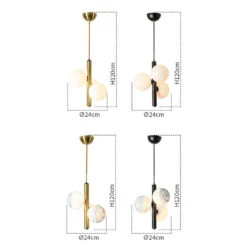 Suspension Moderne LED Avec 3 Globes En Verre Lluna -Lumeers Boutique suspension moderne led avec 3 globes en verre lluna dims