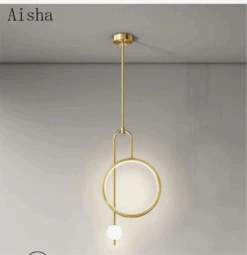 Suspension Nordique à Led Avec Anneau En Acrylique Pour Décoration Intérieure